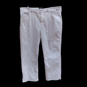 Nine West Denim Capris Womens Size 14 Chrystie White Stretch